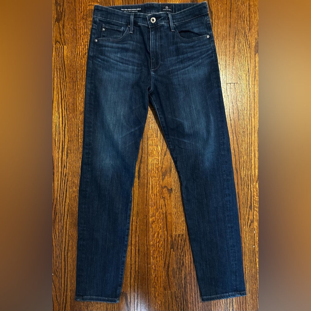 AG High-Rise Stevie Straight Ankle Jeans